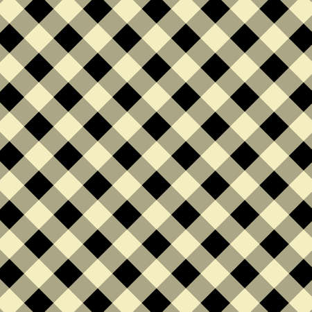 Yellow and Black Gingham pattern. Texture from squares for plaid, tablecloths, clothes, shirts, dresses, paper, bedding, blankets, quilts and other textile products. Vector illustrationのイラスト素材
