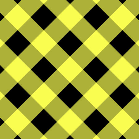 Yellow and Black Gingham pattern. Texture from squares for plaid, tablecloths, clothes, shirts, dresses, paper, bedding, blankets, quilts and other textile products. Vector illustrationのイラスト素材