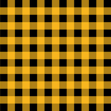 Yellow and Black Gingham pattern. Texture from squares for plaid, tablecloths, clothes, shirts, dresses, paper, bedding, blankets, quilts and other textile products. Vector illustrationのイラスト素材