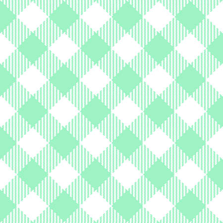 Green Gingham seamless pattern. Texture from squares for - plaid, tablecloths, clothes, shirts, dresses, paper, bedding, blankets, quilts and other textile products. Vector illustrationのイラスト素材