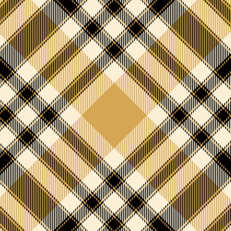 Tartan plaid yellow and black seamless checkered vector pattern. Vector EPS 10のイラスト素材