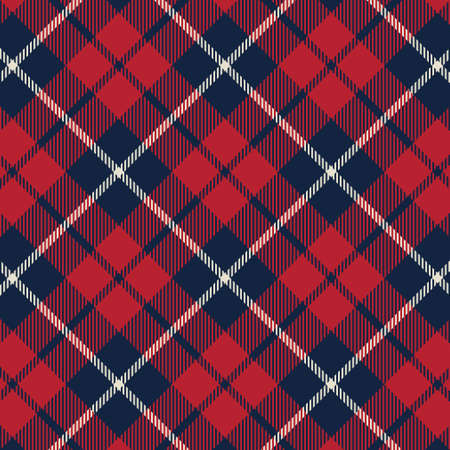 Tartan plaid pattern background. Texture for plaid, tablecloths, clothes, shirts, dresses, paper, bedding, blankets, quilts and other textile products. Vector illustration EPS 10のイラスト素材