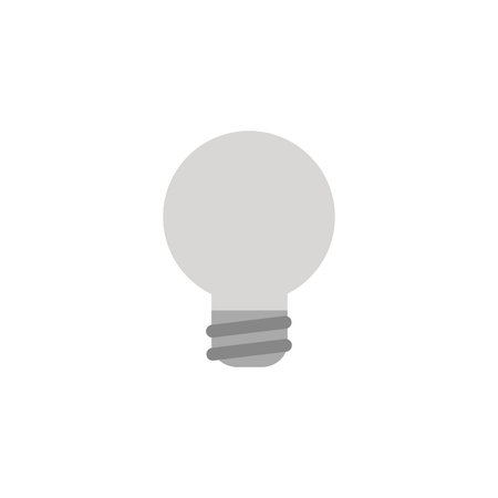 Illustration of grey light bulb icon flat design style.のイラスト素材