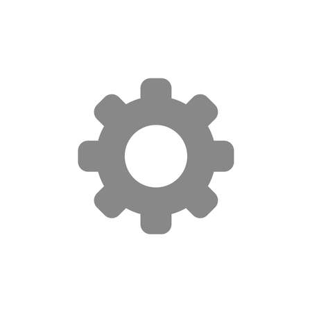 Flat design style vector illustration of grey gear symbol icon on white background.のイラスト素材