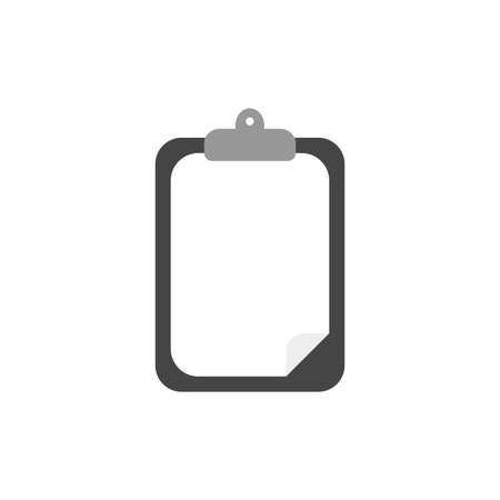 Flat design style vector illustration concept of black clipboard with white blank paper symbol icon on white background.のイラスト素材