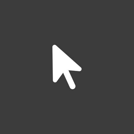 Flat vector icon concept of mouse cursor arrow on black background.のイラスト素材