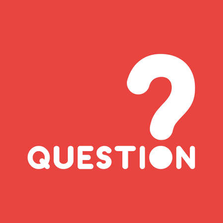 Flat vector icon concept of question word with question mark on red background.のイラスト素材