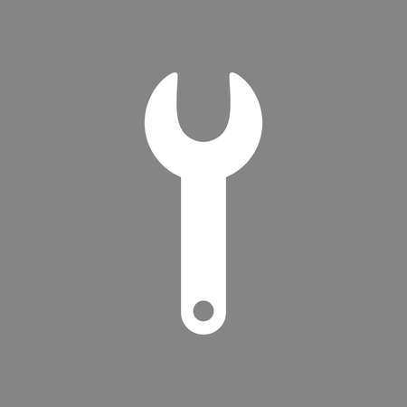 Flat vector icon concept of spanner on grey background.のイラスト素材