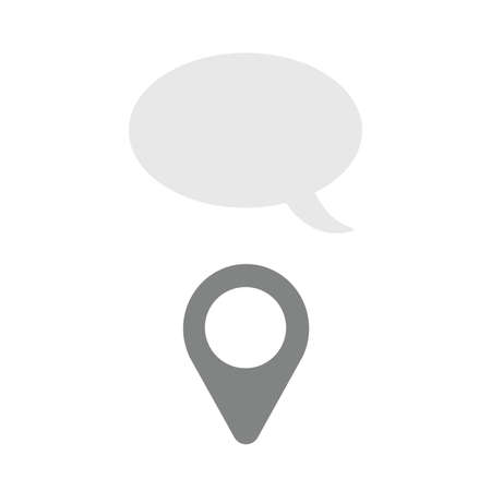 Icon concept of map pointer with speech bubble.のイラスト素材