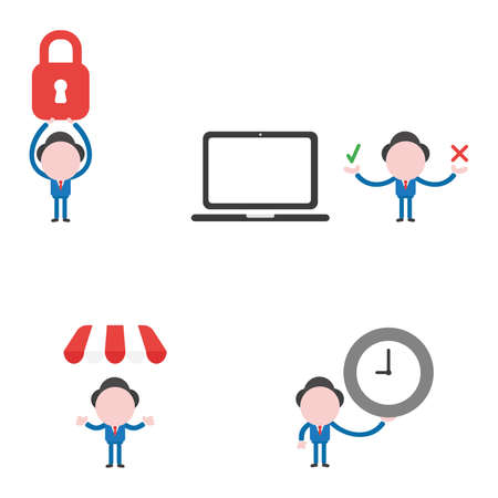 Set of businessman mascot characterのイラスト素材