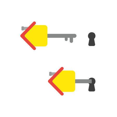 Icon concept of house key unlock keyhole.のイラスト素材