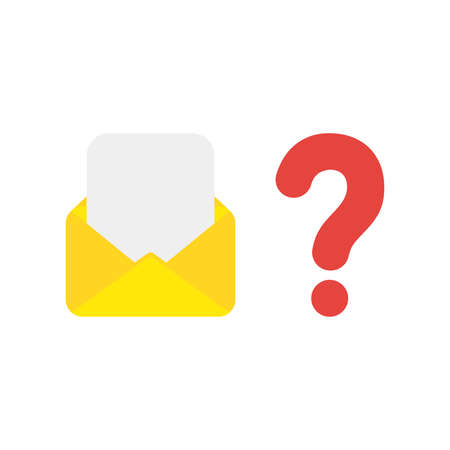 Vector illustration icon concept of mail envelope and blank paper with question mark.のイラスト素材