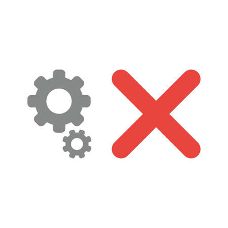 Vector illustration icon concept of gears with x mark.のイラスト素材