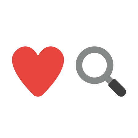 Vector illustration icon concept of heart with magnifying glass.のイラスト素材