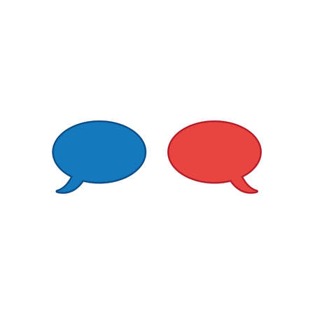 Vector illustration icon concept of two speech bubbles. Colored and color outlines.のイラスト素材