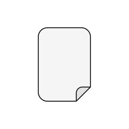 Flat design style vector illustration of blank paper symbol icon on white background. Colored, black outlines.のイラスト素材