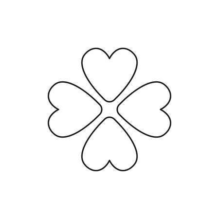 Vector icon concept of rotated four hearts. Black outlines.のイラスト素材