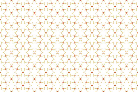 Seamless pattern. White background and six rayed stars with diamonds in brown color tones.