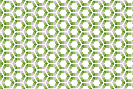 Seamless pattern. White background and shaped hexagons, triangles and sqaures in grey dark and light...