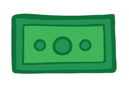 Vector illustration paper money. Hand drawn. Colored outlines. のイラスト素材