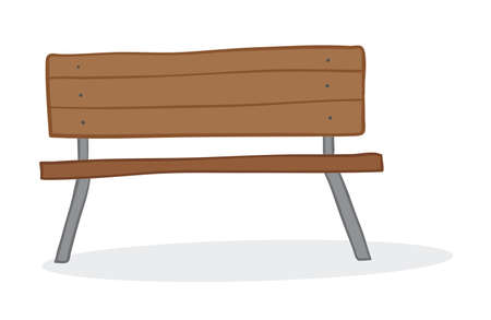 Vector illustration wooden seat. Hand drawn. Colored outlines.のイラスト素材