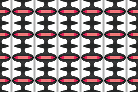 Seamless geometric pattern. Used gradient, in red, black and white colors.