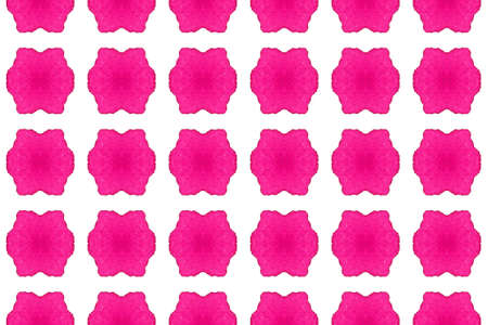 Watercolor seamless geometric pattern. In pink color on white background.の写真素材