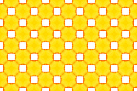 Watercolor seamless geometric pattern. In yellow, orange and white colors.