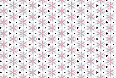 Watercolor seamless geometric pattern. In pink, grey, black and white colors.