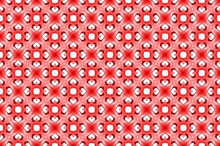 Seamless geometric pattern. Used gradient, in red and white colors.
