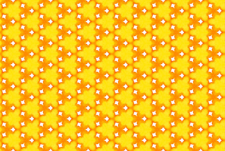 Watercolor seamless geometric pattern. In yellow, orange and white colors.の写真素材