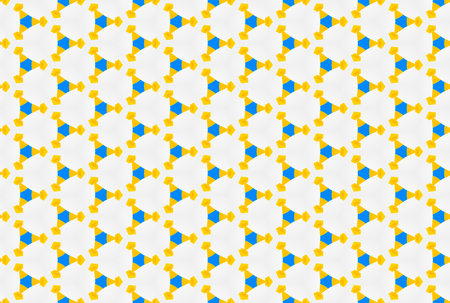 Seamless geometric pattern. Used gradient, in yellow and blue colors on white background.