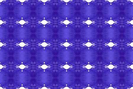 Watercolor seamless geometric pattern. In navy blue and white colors.