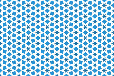 Seamless geometric pattern. In blue and white colors.の写真素材
