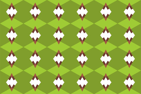 Seamless geometric pattern. In green, brown and white colors.