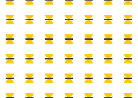 Seamless geometric pattern. In yellow and black colors on white background.の写真素材