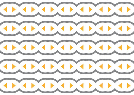 Seamless geometric pattern design illustration. In grey and yellow colors on white colors.