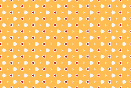 Seamless geometric pattern design illustration. In yellow, red and white colors.の写真素材