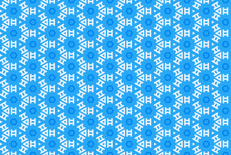 Seamless geometric pattern design illustration. In blue and white colors.