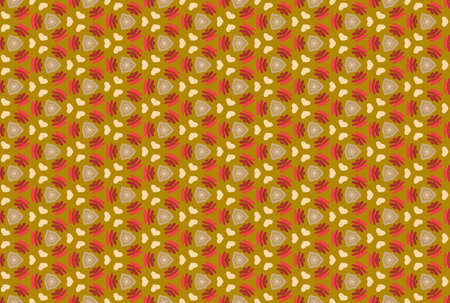 Seamless geometric pattern design illustration. In brown and red colors.