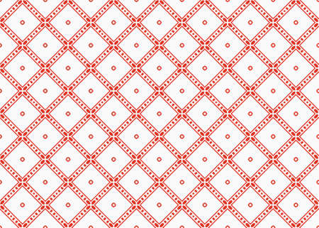 Seamless geometric pattern design illustration. In red and white colors.の写真素材