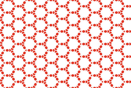 Seamless geometric pattern design illustration. In red and white colors.
