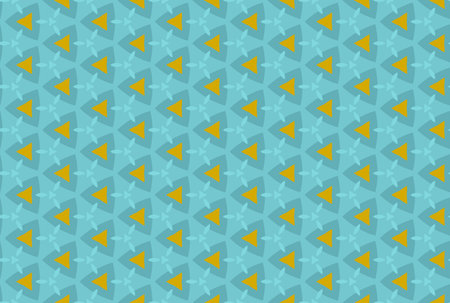 Seamless geometric pattern design illustration. In blue and green colors.