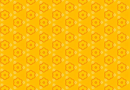 Seamless geometric pattern design illustration. Background texture in orange, yellow and white colors.の写真素材