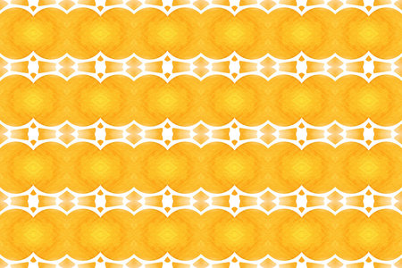 Watercolor seamless geometric pattern design illustration. Background texture. In yellow and white...