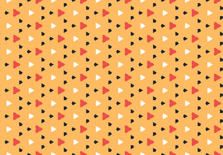 Seamless geometric pattern design illustration. Background texture. In yellow, red, black and white...