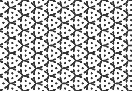 Watercolor seamless geometric pattern design illustration. Background texture. In black and white...