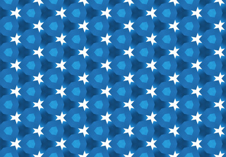 Seamless geometric pattern design illustration. Background texture. Used gradient in blue and white...