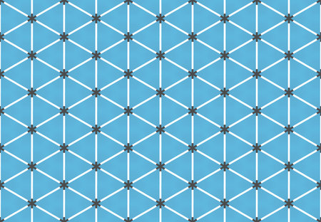 Seamless geometric pattern design illustration. Background texture. In blue, black and white colors.