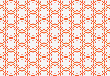 Seamless geometric pattern design illustration. Background texture. In orange and white colors.